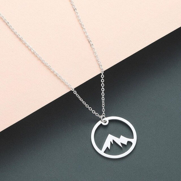 Todorova Minimalist Snowy Mountain Necklaces for Women Hiking Outdoor Mountain Range Pendant Necklace Stainless Steel Jewelry