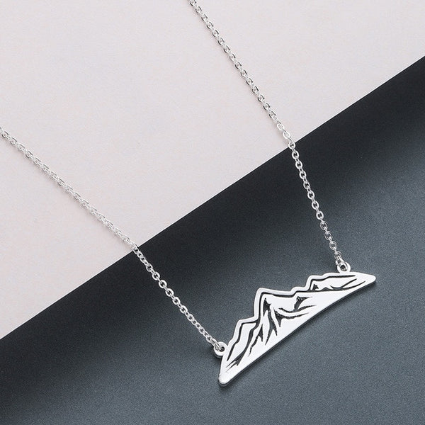 Todorova Minimalist Snowy Mountain Necklaces for Women Hiking Outdoor Mountain Range Pendant Necklace Stainless Steel Jewelry