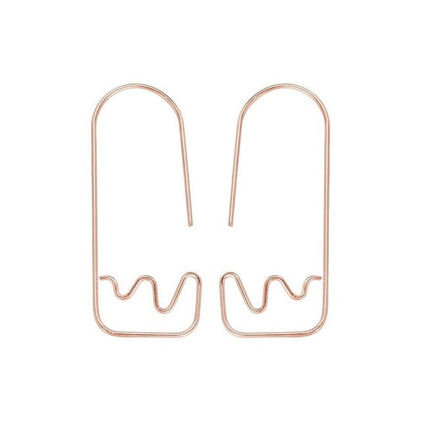 CHENGXUN Special Geometric Hoop Earrings for Women Fashion Exaggerate Charm Earth Mountain Range Fashion Gift