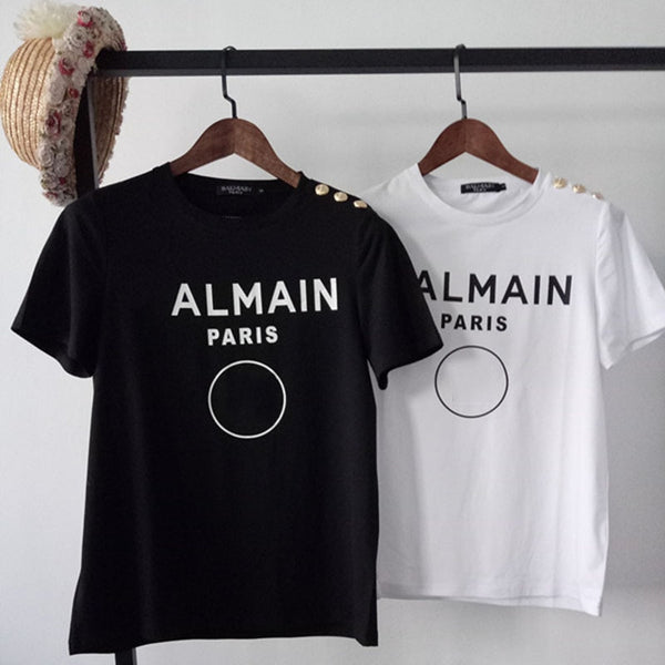 تي شيرت نسائي صيفي جديد 2020 تي شيرت قطني مطبوع عليه حروف تي شيرت نسائي ماركة تشيرتات غير رسمية فضفاضة تي شيرت علوي