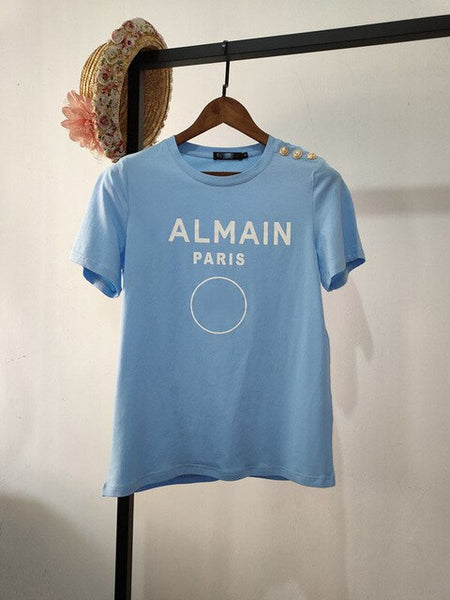 تي شيرت نسائي صيفي جديد 2020 تي شيرت قطني مطبوع عليه حروف تي شيرت نسائي ماركة تشيرتات غير رسمية فضفاضة تي شيرت علوي