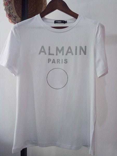 تي شيرت نسائي صيفي جديد 2020 تي شيرت قطني مطبوع عليه حروف تي شيرت نسائي ماركة تشيرتات غير رسمية فضفاضة تي شيرت علوي