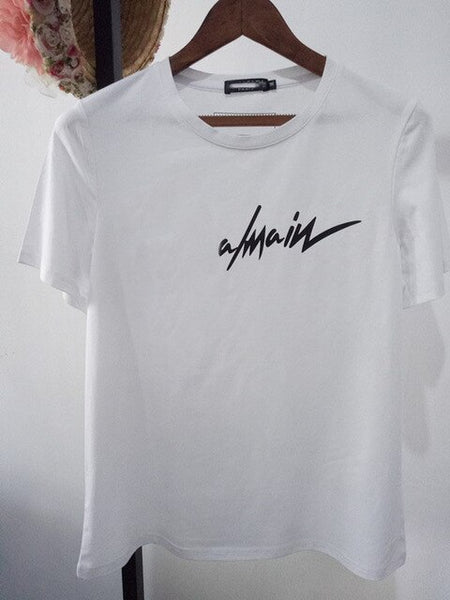 تي شيرت نسائي صيفي جديد 2020 تي شيرت قطني مطبوع عليه حروف تي شيرت نسائي ماركة تشيرتات غير رسمية فضفاضة تي شيرت علوي