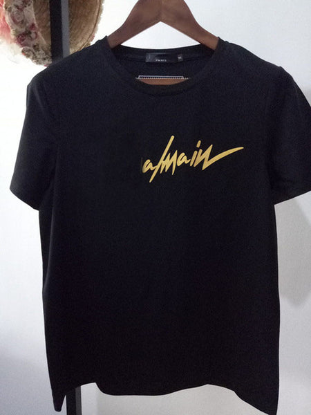 تي شيرت نسائي صيفي جديد 2020 تي شيرت قطني مطبوع عليه حروف تي شيرت نسائي ماركة تشيرتات غير رسمية فضفاضة تي شيرت علوي